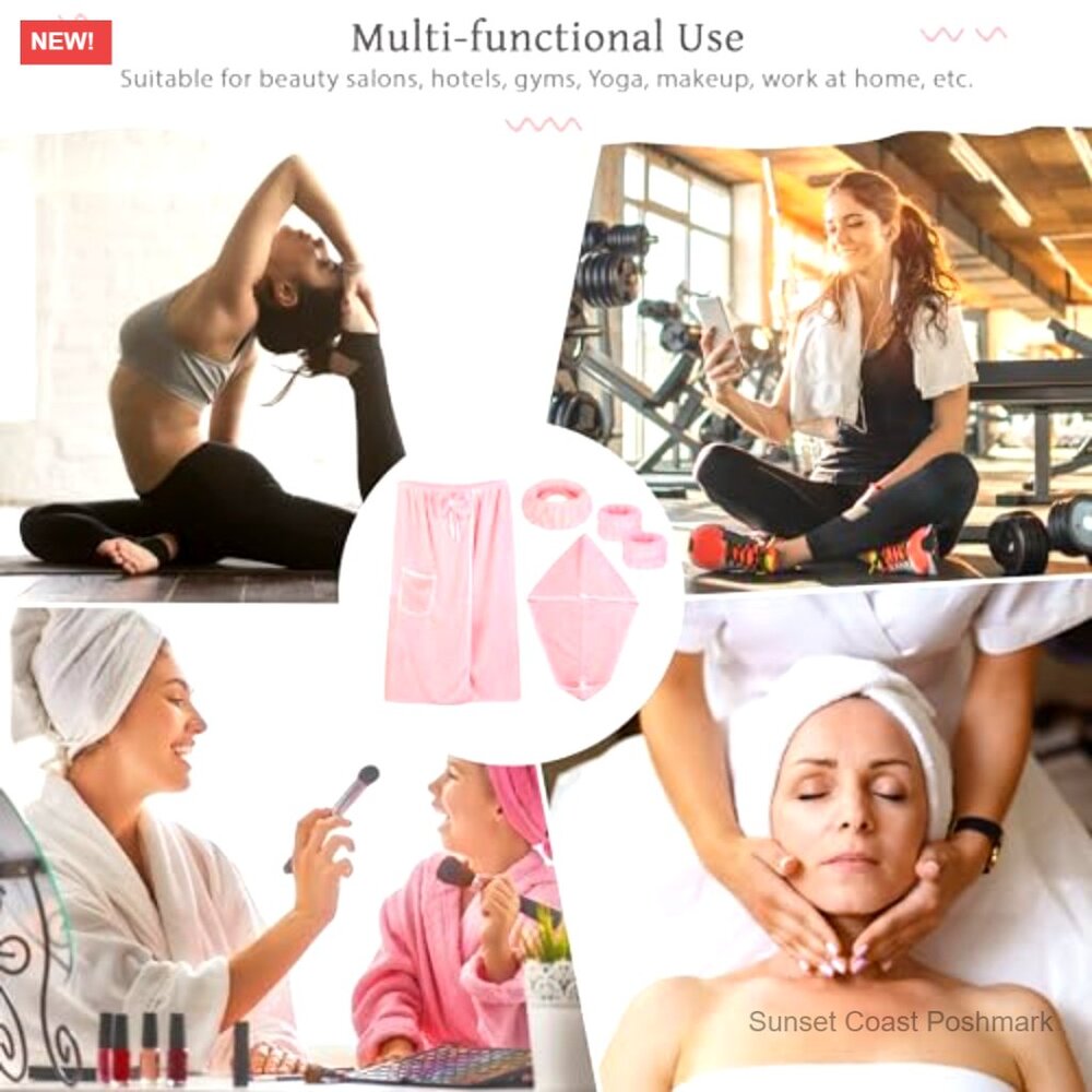 Microfiber Shower Robe Adjustable Closure Spa Wra… - image 6